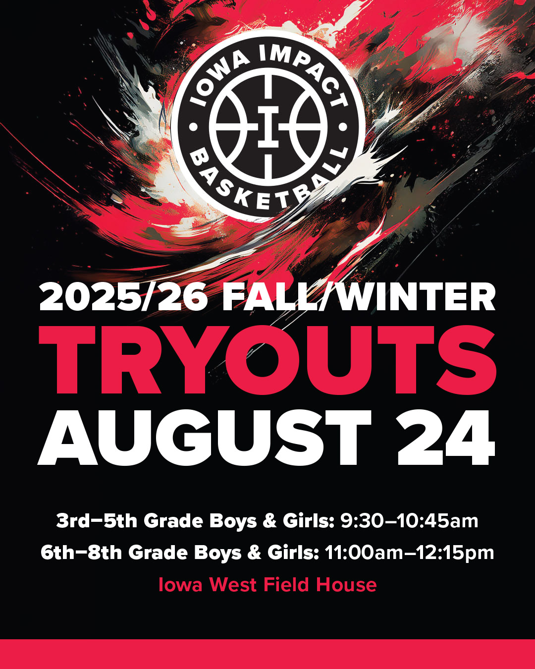 iowa impact 2025/26 fall/winter tryouts