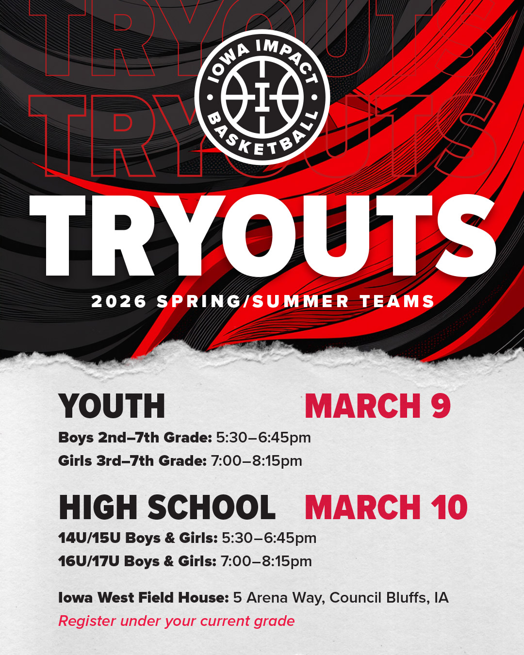 iowa impact 2026 spring/summer tryouts