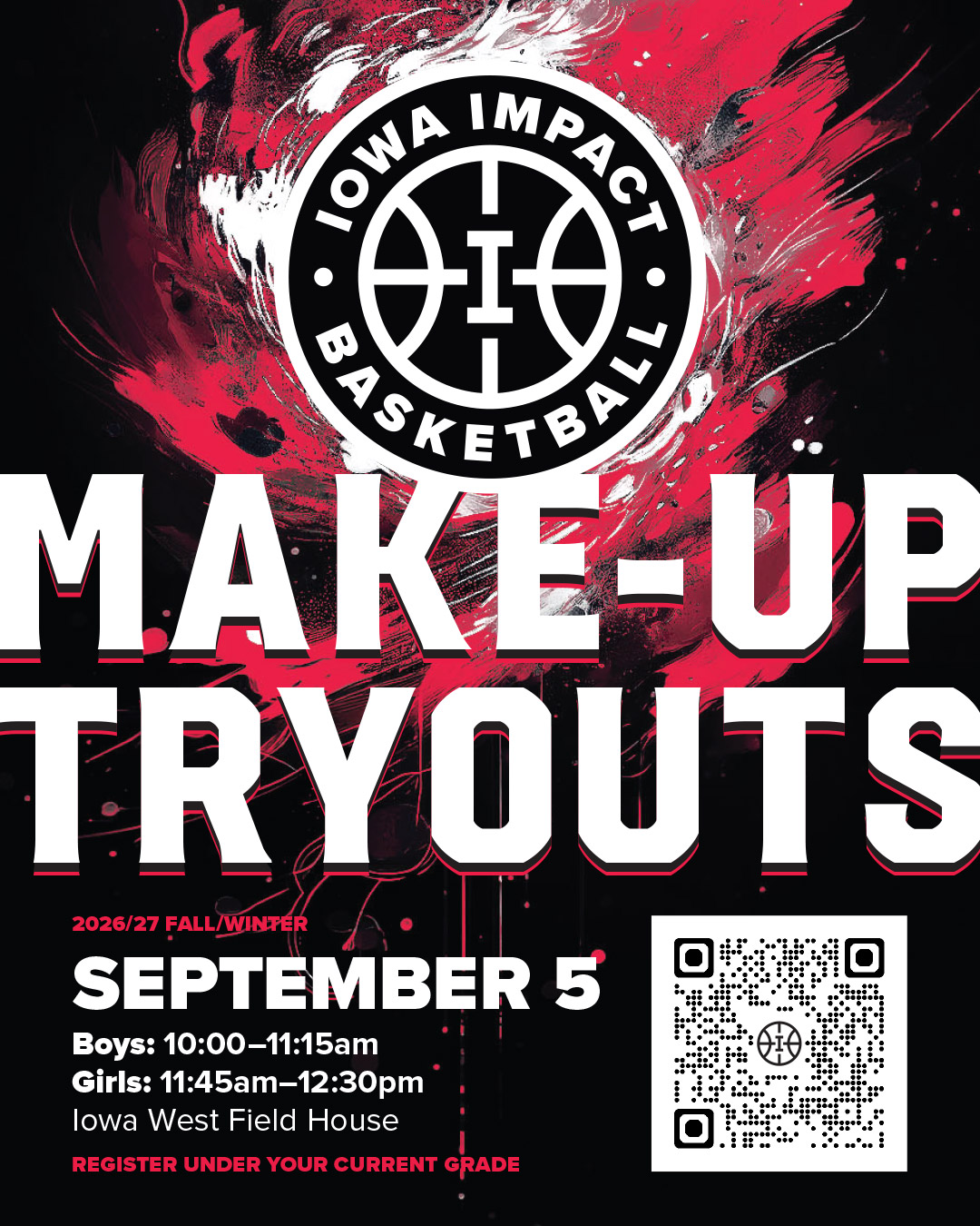iowa impact 26/27 fall/winter makeup tryouts
