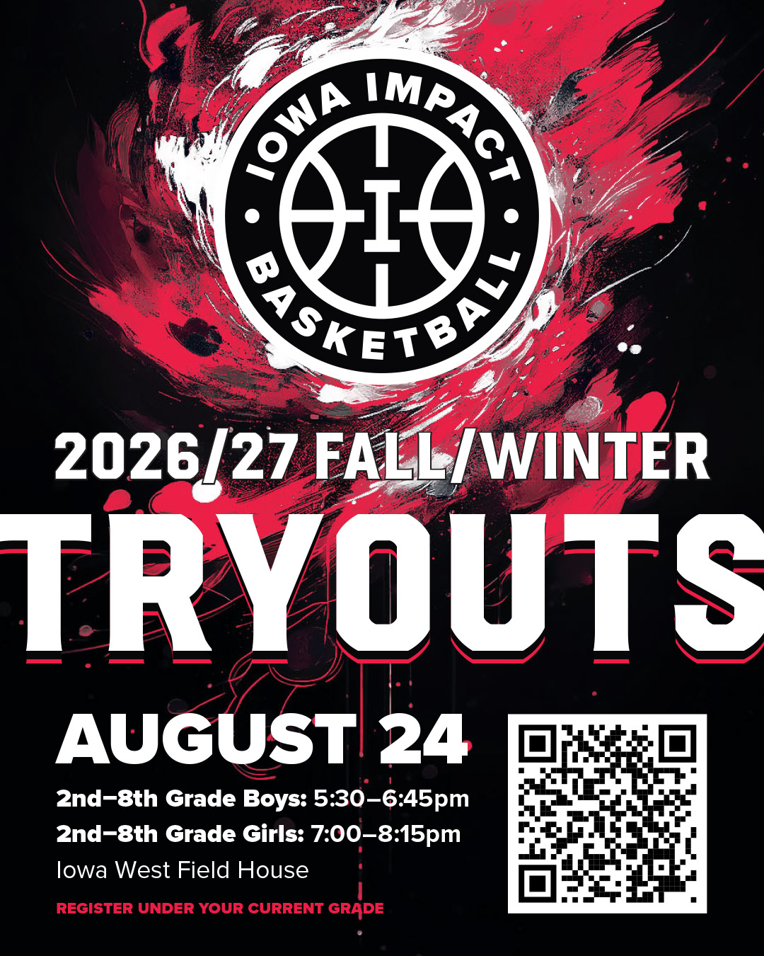 iowa impact 2026/27 fall/winter tryouts