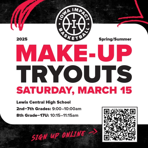 iowa impact makeup tryouts graphic
