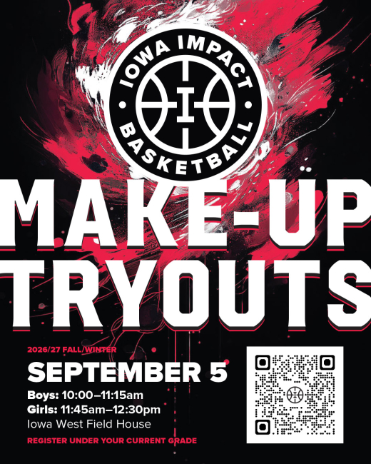 iowa impact 26/27 fall/winter makeup tryouts