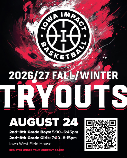 iowa impact 2026/27 fall/winter tryouts